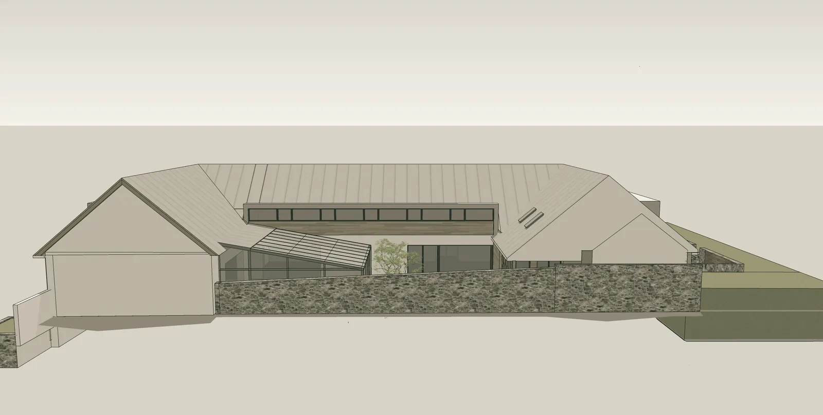 Architectural study — courtyard with winter garden